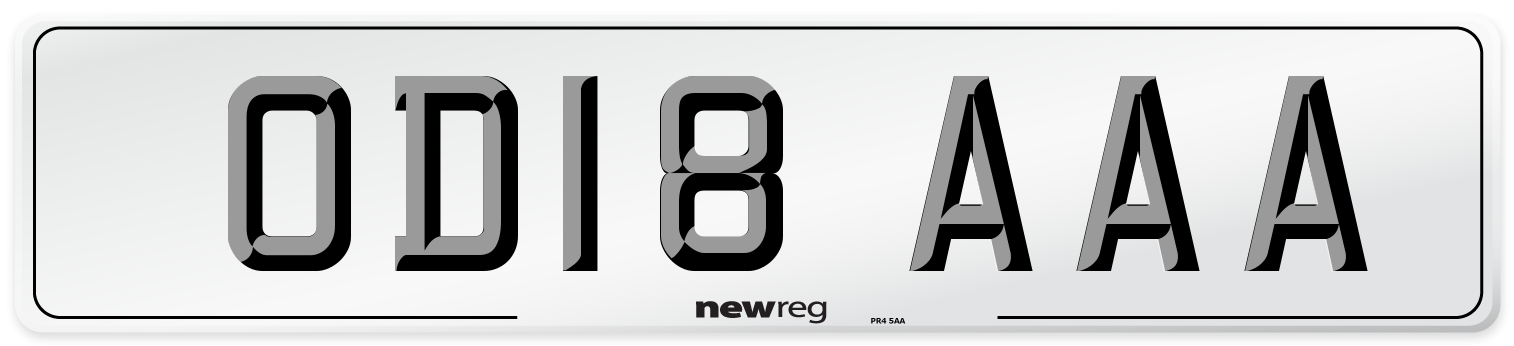 OD18 AAA Number Plate from New Reg